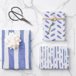 Wrapping Paper Sheets - Blue Patterns Geschenkpapier Set