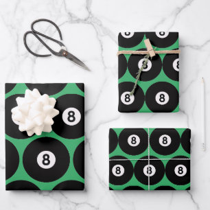 Wrapping Paper Sheets für 8-Ball Billards Geschenkpapier Set