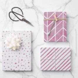Wrapping Paper Sheets - Pink Patterns Geschenkpapier Set