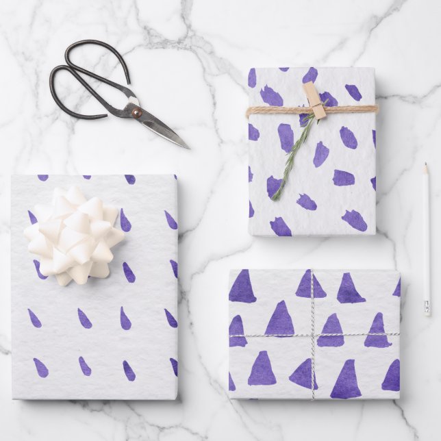 Wrapping Paper Sheets - Purple Patterns Geschenkpapier Set (Vorderseite)