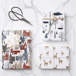 Wrapping Paper Sheets - Winter Patterns Geschenkpapier Set
