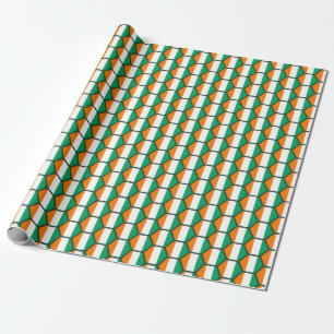 Wrapping Paper von Honeycomb Flag Cote d'Ivoire Geschenkpapier