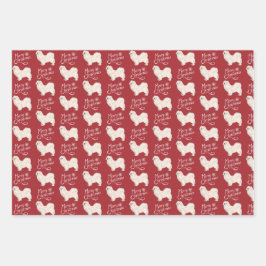 Wrapping Paper White Tibetan Spaniel Geschenkpapier Set