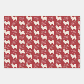Wrapping Paper White Tibetan Spaniel Geschenkpapier Set