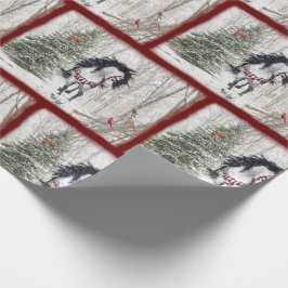 Wrapping Paper zu Weihnachtspferden und Kardinälen Geschenkpapier