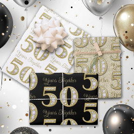 Wrapping Paper zum 50. Jahrestag der Hochzeit Geschenkpapier Set