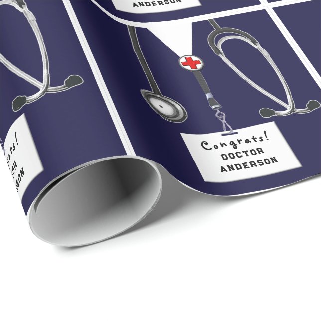 Wrapping Paper zum Abschluss von Medizinschulen Geschenkpapier (Rolleneckpunkt)