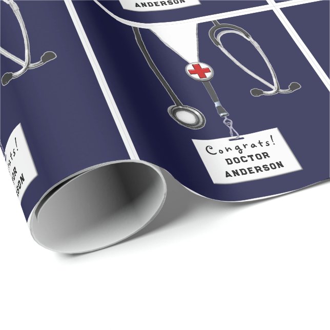 Wrapping Paper zum Abschluss von Medizinschulen Geschenkpapier (Rolleneckpunkt)