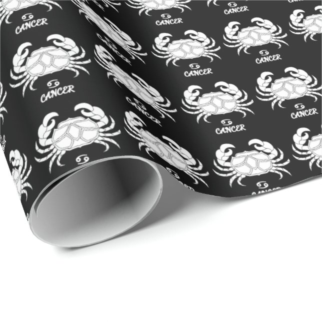 Wrapping Paper zur Silhouette von Krebs Geschenkpapier (Rolleneckpunkt)