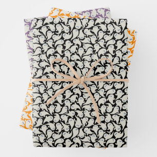 Wrapping-Papier für Halloween mit Geistermuster Geschenkpapier Set