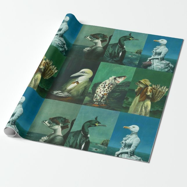 Wrapping-Papier für Nautische Kreatur Geschenkpapier (Ungerollt)
