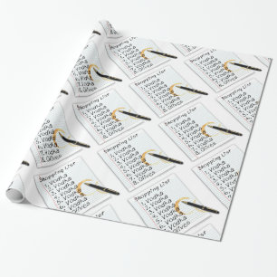 WRAPPING PAPIER, VODKA EINKAUFSLISTE. GESCHENKPAPIER
