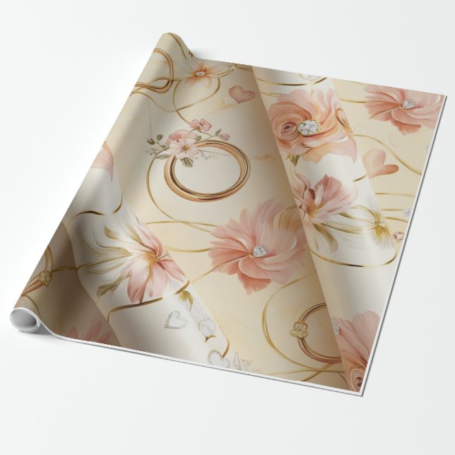 Wrapping Sheet für Hochzeiten und Verlobungen Geschenkpapier (Ungerollt)