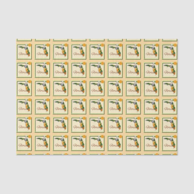 Wrapping Tissue - FLORIDA - Gerahmtes Symbol Seidenpapier (Vorderseite)