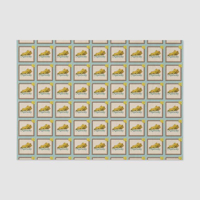 Wrapping Tissue - KENTUCKY - Gerahmtes Symbol Seidenpapier (Vorderseite)