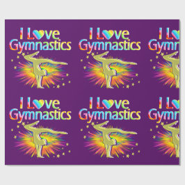 WRAPPPAPIER lila I LIEBE GYMNASTICS Geschenkpapier