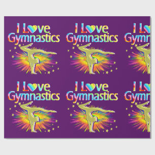WRAPPPAPIER lila I LIEBE GYMNASTICS Geschenkpapier
