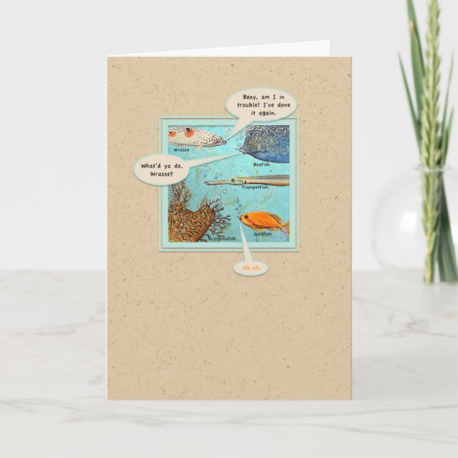 Wrasse & Friends Apology Card Karte (Vorderseite)