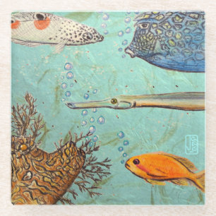 Wrasse & Friends Classy Glass Untersetzer