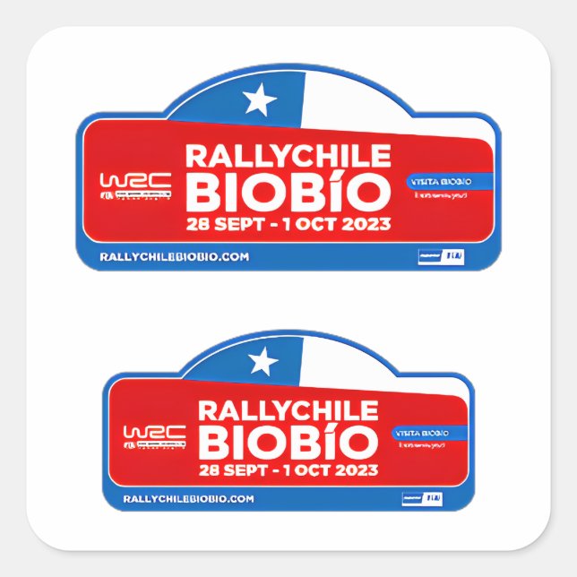 Wrc Kundgebung Chile Biobio Chile Kundgebung Champ Quadratischer Aufkleber (Vorderseite)