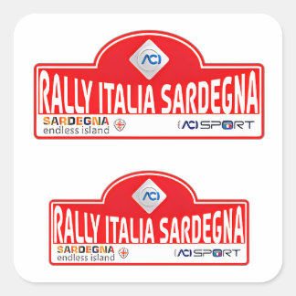 WRC-Kundgebung Italia italitale Autorennsport Quadratischer Aufkleber