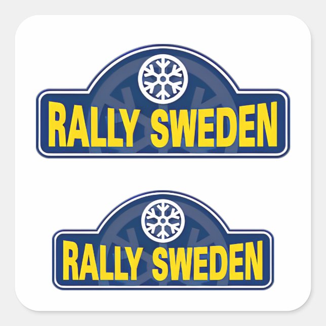 WRC Kundgebung Sweed umea Autorennsport Quadratischer Aufkleber (Vorderseite)