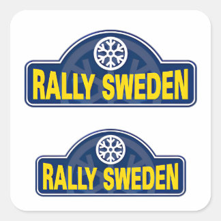 WRC Kundgebung Sweed umea Autorennsport Quadratischer Aufkleber