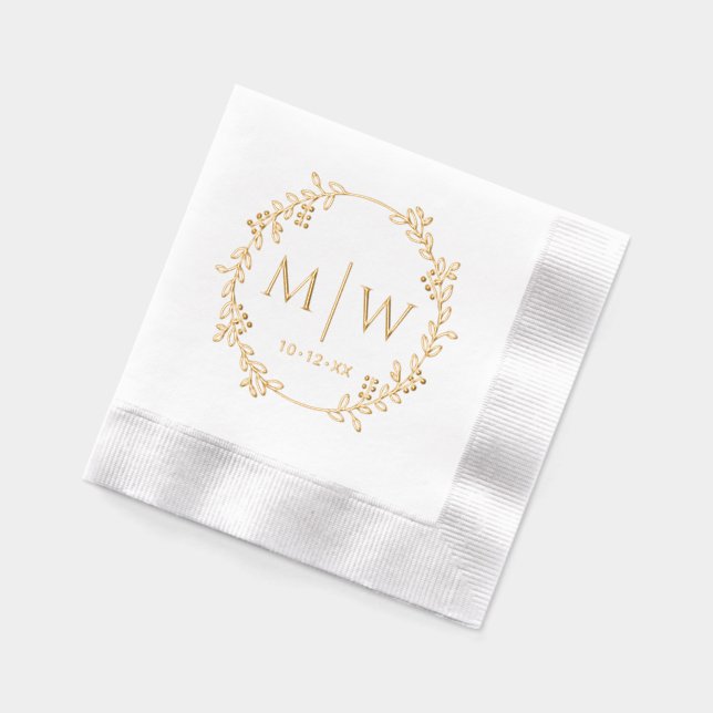 Wreath botanique Deux premiers Mariages Monogramme (Gauche)