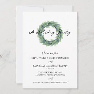 Wreath Christmas Party Einladung