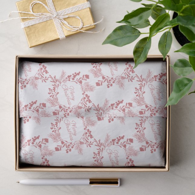 Wreath Christmas Tissue Paper – Elegant Wrap Seidenpapier (Geschenk)
