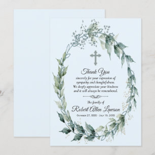 Wreath Cross Funeral Memorial Merci Cartes