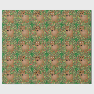Wreath-Dackel Geschenkpapier