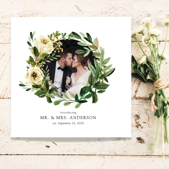 Wreath Elopement Foto Gallery Dreifach Gefaltete Einladung (Von Creator hochgeladen)