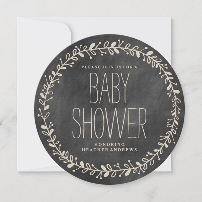 Wreath florale| INVITATION AU BABY SHOWER DU CLASS (Devant)