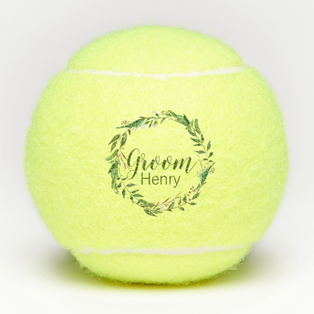 Wreath Groom Wedding Gift Tennisbälle (Vorderseite)