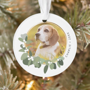 Wreath Happy Holidays Pet Dog Photo personnalisée