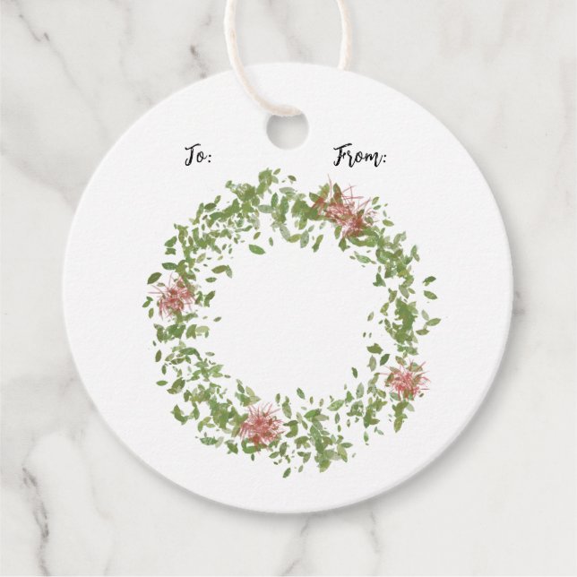 Wreath Holiday-Geschenketiketten Geschenkanhänger (Vorderseite)