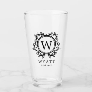Wreath Monogramm-Trauzeuge Glas