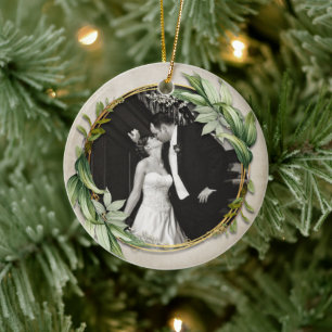 Wreath Newly Wed Foto Keramik Ornament