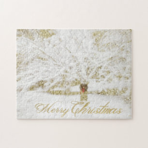 Wreath on Snow Tree