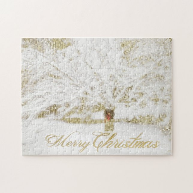 Wreath on Snow Tree (Horizontal)