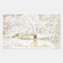 Wreath on Snow Tree