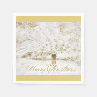 Wreath on Snow Tree Serviette