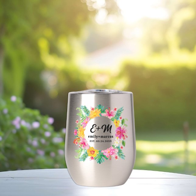 Wreath Wedding Monogram für tropische Blume (Von Creator hochgeladen)