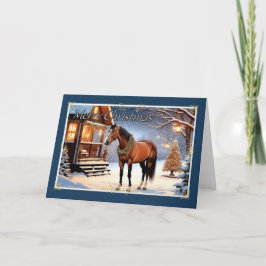 Wreathed Horse Christmas Card Karte
