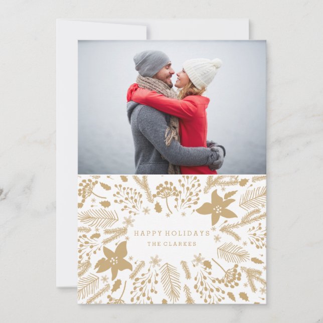 WREATING FOLIAGE HIVER | CARTE DE VACANCES ÉLÉGANT (Devant)