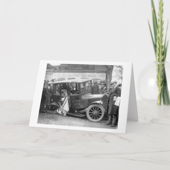 Wrecked Antique Car, 1920s Karte (Vorderseite)