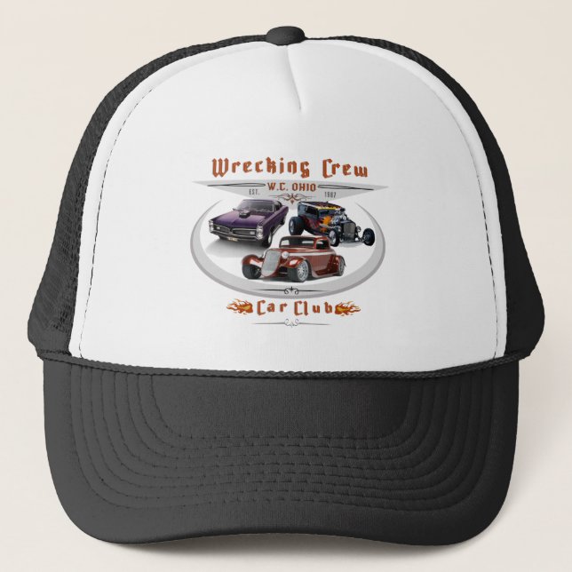 Wrecking Crew Car Club Truckerkappe (Vorderseite)