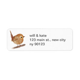Wren Bird Rücksendeadressen-Aufkleber
