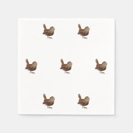 Wren Bird singt laut und schön Serviette